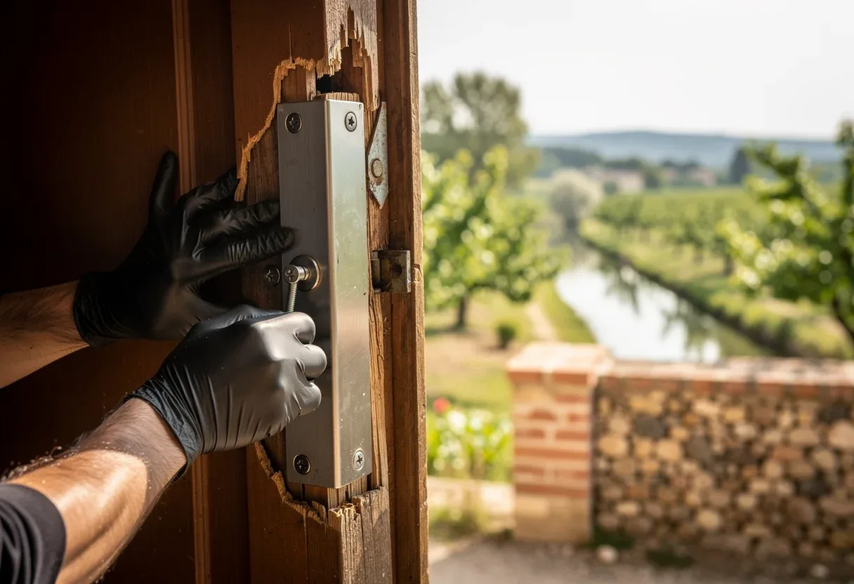 Mise en sécurité d'une porte après effraction à Millas