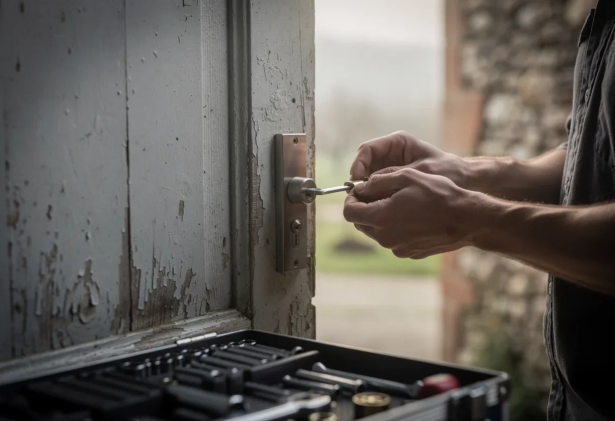 Changement de serrure sur une porte à Millas